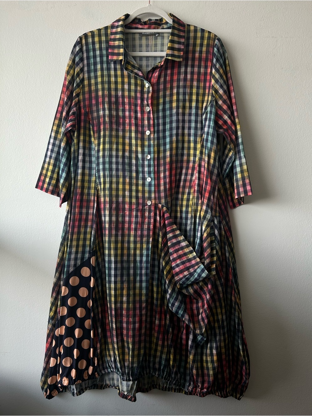 Alembika Multi-Color Plaid Button-Front Women’s Dress